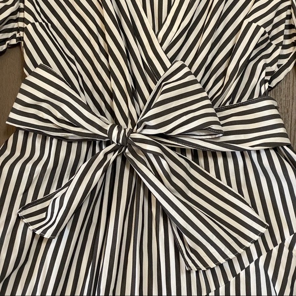 NY&Co Striped Cold Shoulder Shirt Dress - Picture 3 of 8
